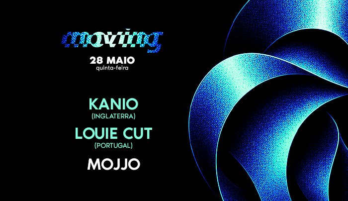 Capa do evento: MOVING D-EDGE SP pres.: KANIO (UK). LOUIE CUT (POR). MOJJO