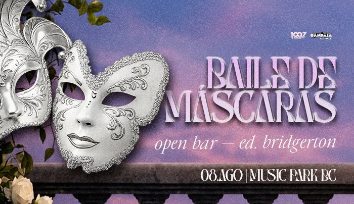 Baile de Máscaras | OPEN BAR - ed. Bridgerton - Balneário Camboriú, SC