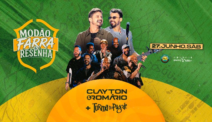 Modão Farra & Resenha - Clayton & Romário + Turma do Pagode em Toledo
