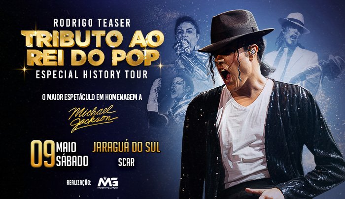 Rodrigo Teaser - Tributo ao Rei do Pop em Jaraguá do Sul - Jaraguá do Sul, SC