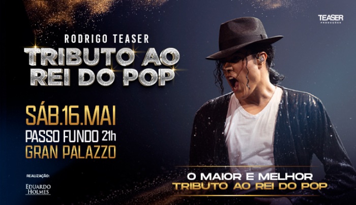 Rodrigo Teaser Tributo ao Rei do Pop em Passo Fundo