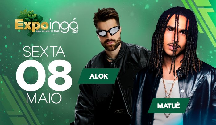 Image for the event: 08/05 • ALOK + MATUÊ | EXPOINGÁ 2026