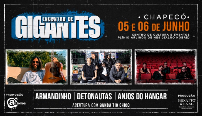 Armandinho no Encontro De Gigantes em Chapecó — Centro de Eventos, sexta-feira 5 de junho de 2026 às 20h