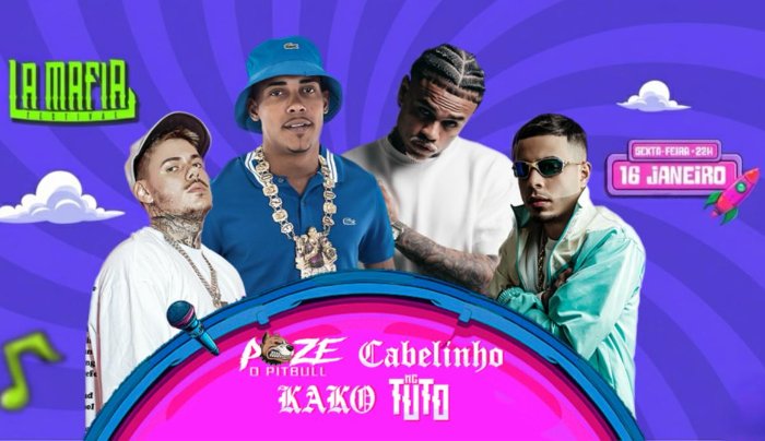 Lamafia Festival Floripa, Verão 2026 - Cabelinho, Poze, Tuto e Kako em Florianópolis