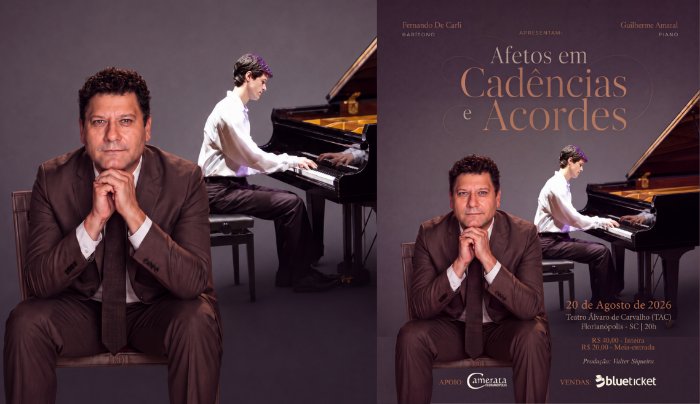 Afetos em Cadências e Acordes com Fernando de Carli e Guilherme Amaral em Florianópolis